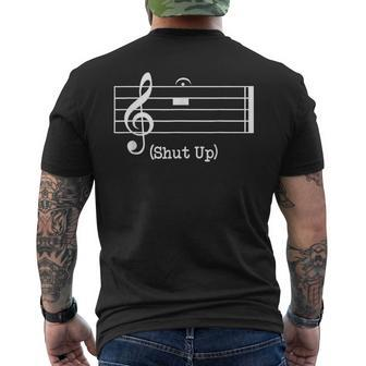 Shut Up Sound Music Note Men's T-shirt Back Print - Monsterry