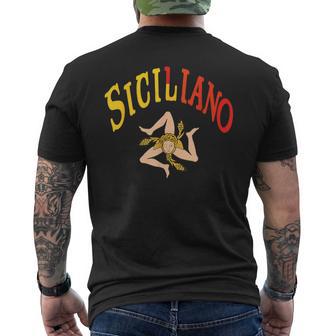 Sicile Siciliano Cadeau Sicilien Souvenir Trinacria T-shirt imprimé au dos - Cadeauxyz
