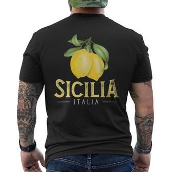 Sicilia Italia Italian Lemons Proud Sicilian Men's T-shirt Back Print - Monsterry UK