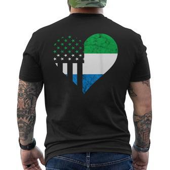 Sierra Leone American Siera Leonean Heart Flag Pride Men's T-shirt Back Print - Monsterry AU
