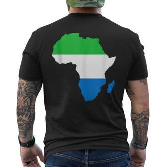 Sierra Leone Flag Africa Continent Silhouette Sierra Leoner Men's T-shirt Back Print - Monsterry CA