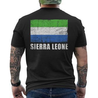 Sierra Leone Flag Grunge Country Flag Sierra Leone Men's T-shirt Back Print - Monsterry CA