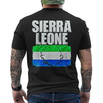 Sierra Leone Flag Map Emblem Men's T-shirt Back Print - Monsterry CA