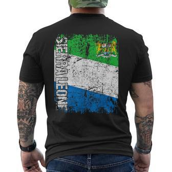 Sierra Leone Flag Vintage Distressed Sierra Leone Men's T-shirt Back Print - Monsterry