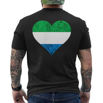 Sierra Leone Heart Siera Leonean Roots Flag Pride Love Men's T-shirt Back Print - Monsterry DE