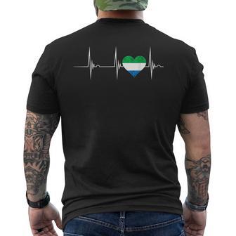 Sierra Leone Heartbeat Ekg Pulse Siera Leonean Roots Men's T-shirt Back Print - Monsterry CA