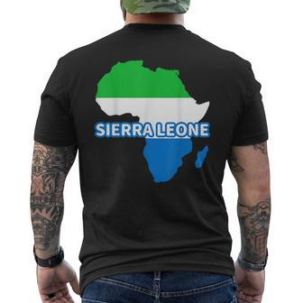 Sierra Leone Sierra Leonean Pride Flag Map Africa Print Men's T-shirt Back Print - Thegiftio UK