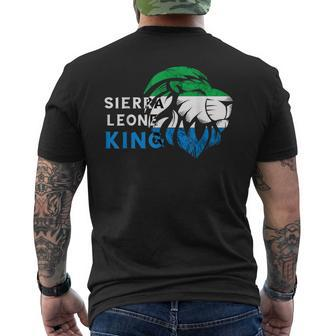 Sierra Leone Lion Flag Sierra Leonean King Pride Roots Men's T-shirt Back Print - Monsterry