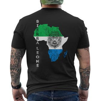 Sierra Leone Map Flag Of Sierra Leonean Pride Roots Men's T-shirt Back Print - Monsterry UK