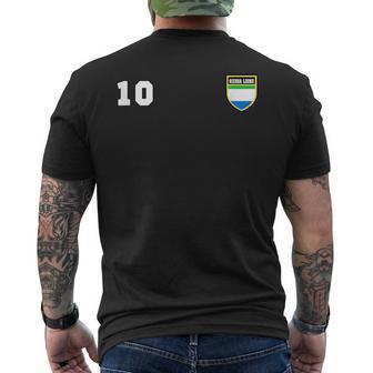 Sierra Leone Number 10 Soccer Flag Football Jersey Leonean Men's T-shirt Back Print - Monsterry