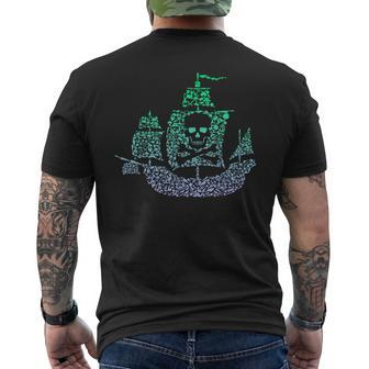 Silhouette Icon Pirate Pirate Ship Boys Pirate Men's T-shirt Back Print - Seseable
