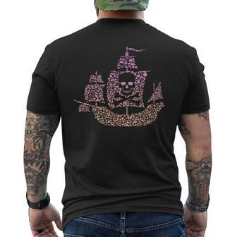 Silhouette Icon Pirate Pirate Ship Girls Pirate Men's T-shirt Back Print - Seseable