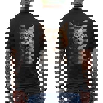 Silly Cats Sticking His Tongue Out Men's T-shirt Back Print - Thegiftio