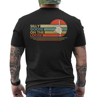 Silly Goose On The Loose Silly Goose Honk University Men's T-shirt Back Print - Monsterry