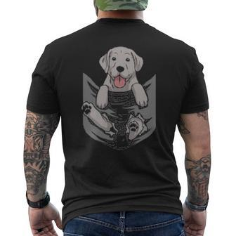 Silver Labrador Lab Hang Out In My Pocket Puppy Dog Men's T-shirt Back Print | Mazezy