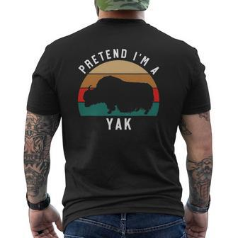 Simple Halloween Costume For Yak Lover Pretend Im A Yak Mens Back Print T-shirt - Thegiftio UK