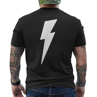 Simple Lightning Bolt In White Thunder Bolt Graphic Men's T-shirt Back Print - Thegiftio UK