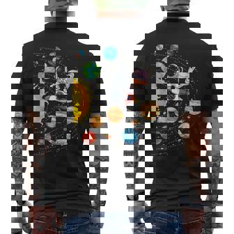 Sistema Solar Planetas Ciencia Espacio Astronauta Universo Galaxia Camiseta Hombre Estampado Espalda - Regaloses