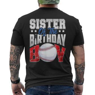 Sister Baseball Birthday Boy Family Baller B-Day Party Men's T-shirt Back Print - Thegiftio UK
