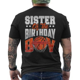 Sister Basketball Birthday Boy Family Baller B-Day Party Men's T-shirt Back Print - Thegiftio UK