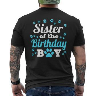 Sister Of The Birthday Boy Dog Paw Bday Party Celebration Men's T-shirt Back Print - Thegiftio UK