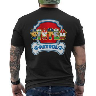 Sister Of The Birthday Boy Dog Paw Family Decorations Party Men's T-shirt Back Print - Monsterry