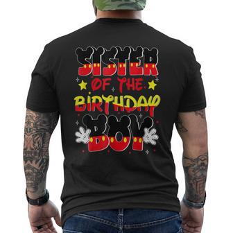 Sister Of The Birthday Boy Mouse Family Matching Men's T-shirt Back Print | Mazezy DE