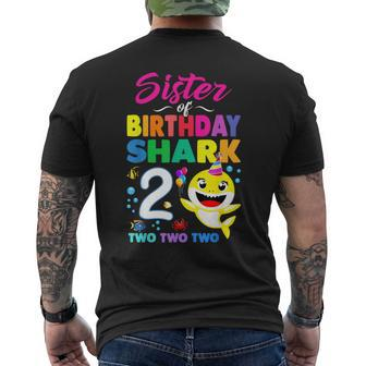 Sister Of Birthday Shark 2Nd Matching Oufit Party For Family Men's T-shirt Back Print - Seseable