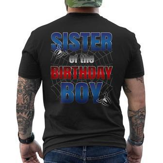 Sister Of The Birthday Spider Web Boy Family Matching Men's T-shirt Back Print - Monsterry UK
