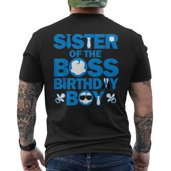 Sister Of The Boss Birthday Boy Baby Family Party Decor Men's T-shirt Back Print - Seseable