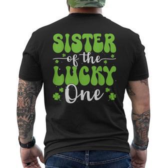 Sister Of The Lucky One First Birthday St Patrick's Day Men's T-shirt Back Print - Monsterry UK