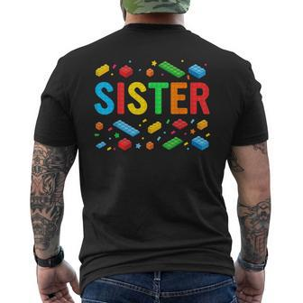 Sister Master Builder Building Bricks Blocks Family Matching Men's T-shirt Back Print - Seseable