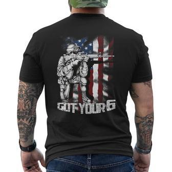 Got Your Six T American Flag Military 4Th Of July Men's T-shirt Back Print - Monsterry UK