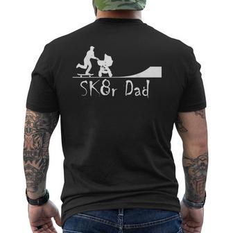 Sk8r Dad With Skateboarding Dad And Skater Pram Men's T-shirt Back Print - Monsterry