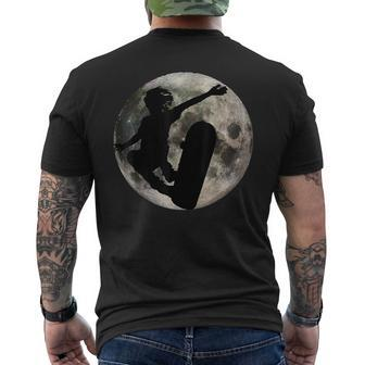 Skateboard Kick Flip Silhouet Fool Moon Skateboarder Men's T-shirt Back Print - Monsterry