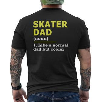 Skater Dad Father Definition Mens Back Print T-shirt | Mazezy