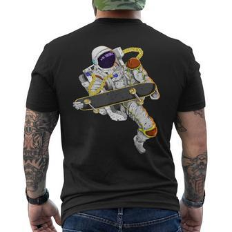Skater Sports Lover Skateboard Astronaut Men's T-shirt Back Print - Monsterry AU