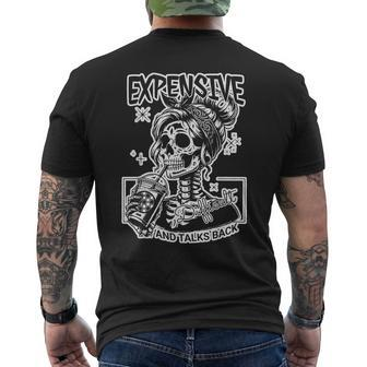 Skeleton Expensive Difficult And Talks Back Men's T-shirt Back Print - Seseable