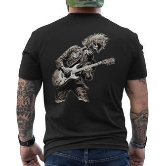 Skeleton Guitar Guy Rock And Roll Band Rock On Men's T-shirt Back Print - Seseable