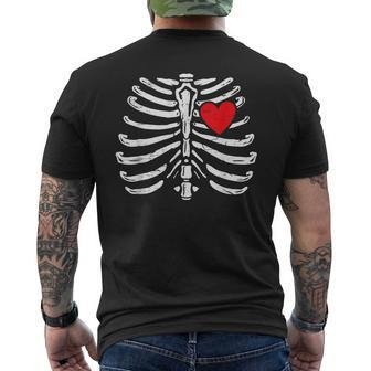 Skeleton Heart Rib Cage Halloween V2 Mens Back Print T-shirt - Thegiftio UK