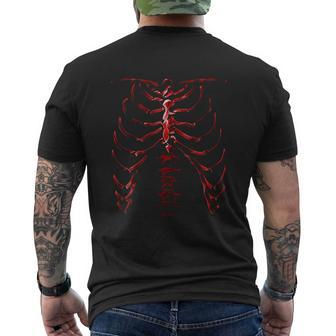 Skeleton Rib Cage Cool Halloween Mens Back Print T-shirt | Seseable CA