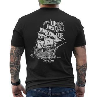 Skeleton Ship Logo Men's T-shirt Back Print | Mazezy
