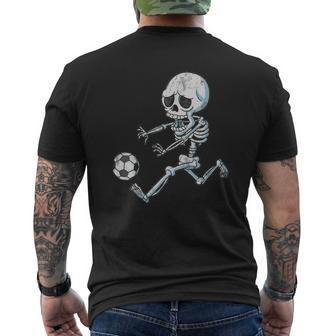 Skeleton Soccer Halloween Boys Mens Back Print T-shirt - Seseable