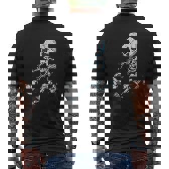 Skeleton Soccer Halloween Boys Mens Back Print T-shirt - Seseable