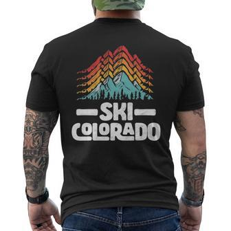 Ski Colorado Vintage 80S Mountains Men's T-shirt Back Print | Mazezy