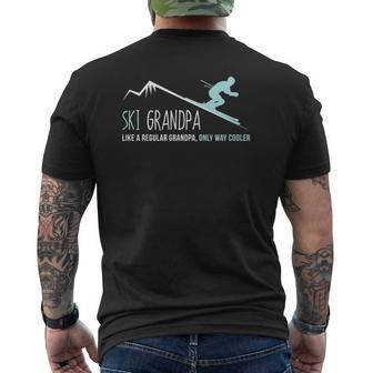 Ski Grandpa Cute Winter Skiing Mens Back Print T-shirt | Mazezy