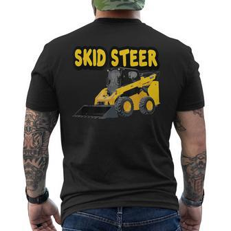Skid Sr Construction Truck Learning Educational Cartoon Men's T-shirt Back Print - Monsterry DE