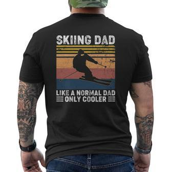 Skiing Dad Like A Normal Dad Only Cooler Vintage Mens Back Print T-shirt | Mazezy