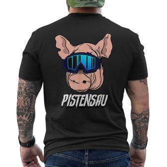 Skiing Ski Pistensau T-Shirt mit Rückendruck - Seseable