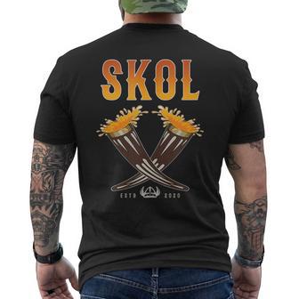 Skol Vikings Drinking Horn Nordic Scandinavia Men's T-shirt Back Print - Monsterry AU